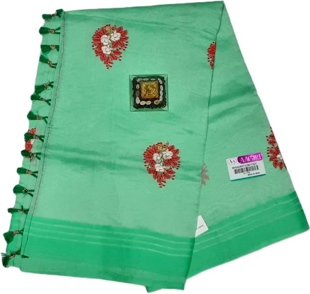 GSDHstore Embroidered Kantha Cotton Silk Saree