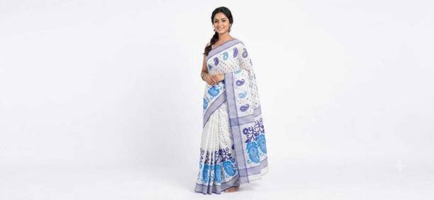 Printed Jamdani Art Silk Saree