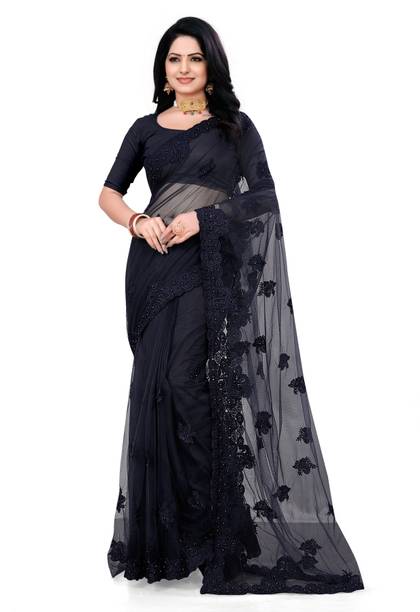SPAREN CREATION Self Design Bollywood Net Saree - Image 2