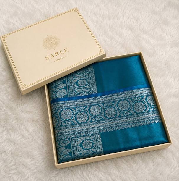 Solid/Plain Banarasi Silk Blend Saree
