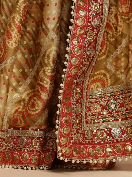 Jaipur Kurti Printed Bandhani Georgette Saree - Image 6