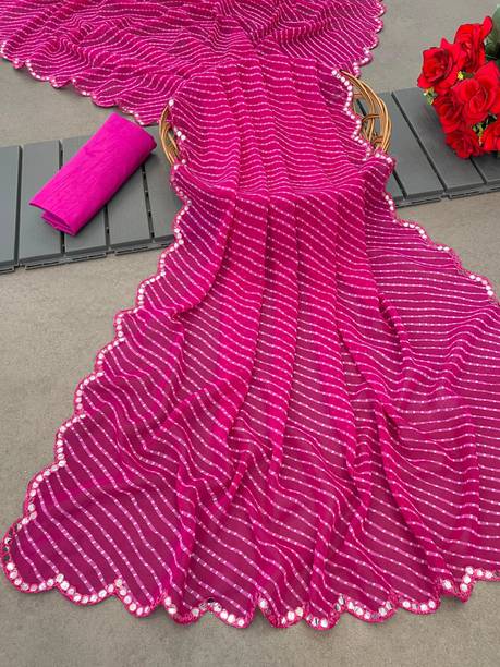 Striped Daily Wear Georgette Saree
