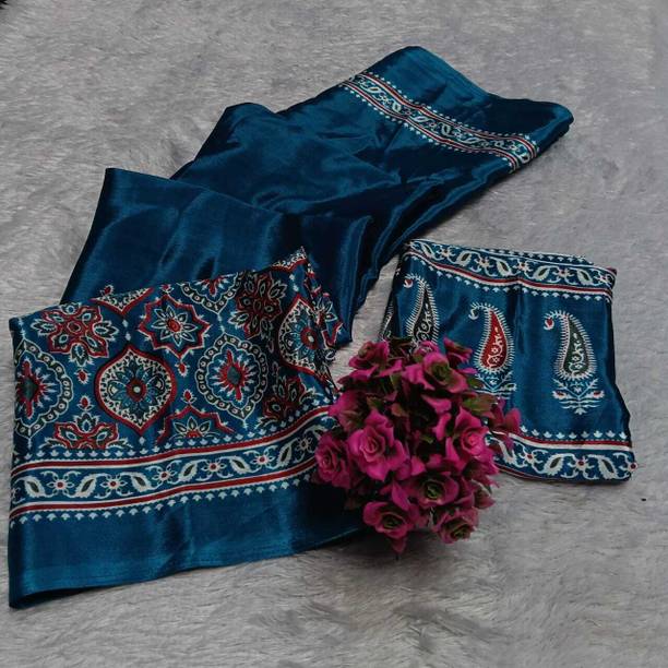 AVM Graphic Print Bollywood Crepe Saree