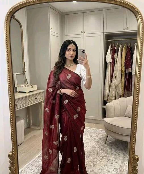 Paisley Bollywood Satin Saree