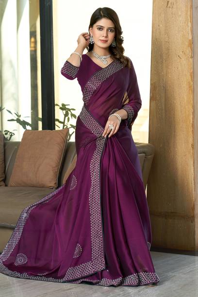 Divastri Embellished, Embroidered Bollywood Chiffon Saree