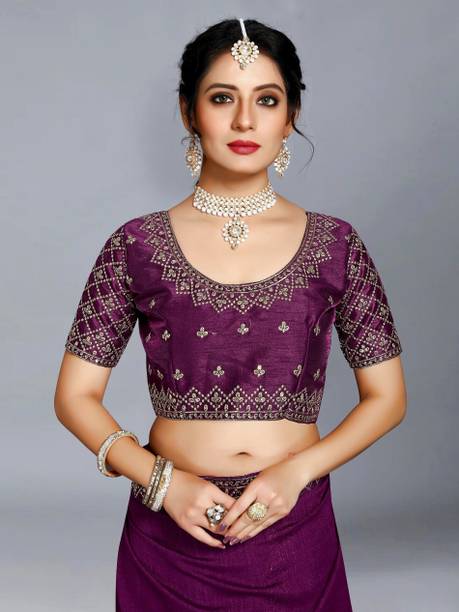 Vivan Fab Embroidered Banarasi Pure Silk, Art Silk Saree - Image 3