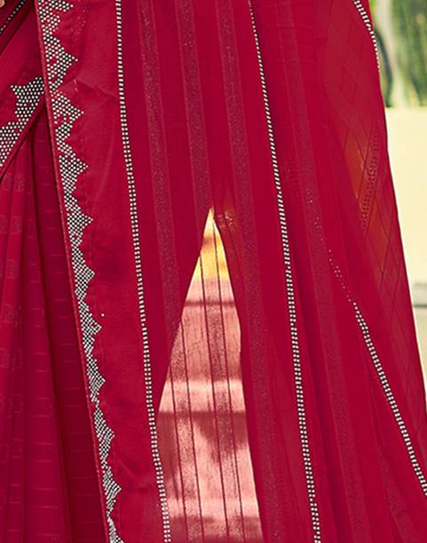 Divastri Self Design, Embellished Bollywood Georgette Saree - Image 6