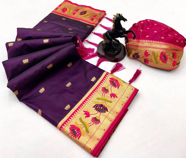 HouseOfCommon Woven Paithani Cotton Silk Saree