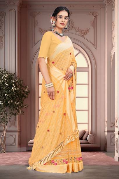 SAWARIYA FASHION Printed, Floral Print, Self Design, Woven Daily Wear Art Silk Saree