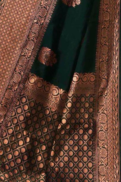 TRINITI FAB Floral Print Kanjivaram Jacquard Saree - Image 6