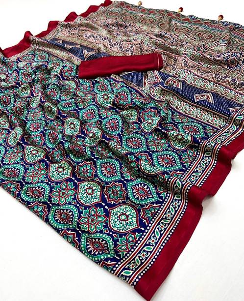 SACCHIYAYY Printed Bollywood Satin Saree