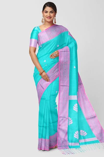 Woven, Printed Handloom Khadi Saree