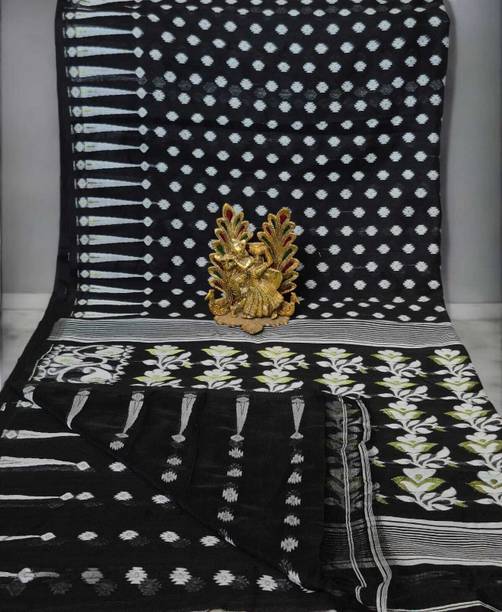 MA ROKKHA KALI Printed Jamdani Cotton Silk Saree