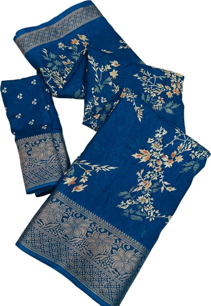 VAIBHAVLAXMI SAREES Digital Print, Self Design Bollywood Silk Blend Saree
