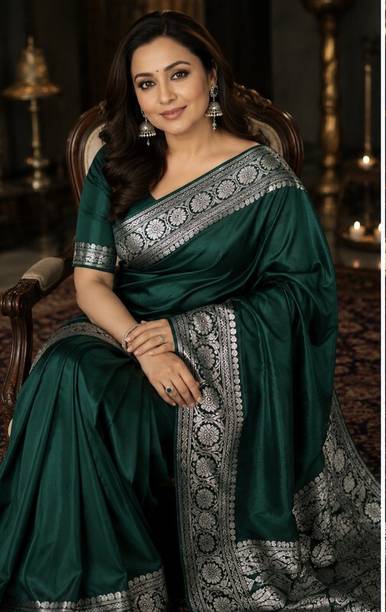 Embroidered Banarasi Satin Saree