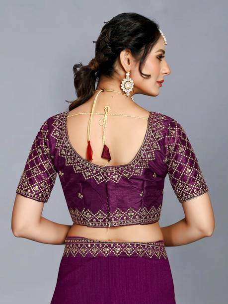 Vivan Fab Embroidered Banarasi Pure Silk, Art Silk Saree - Image 8