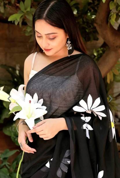 ratnadip Printed Handloom Cotton Blend Saree