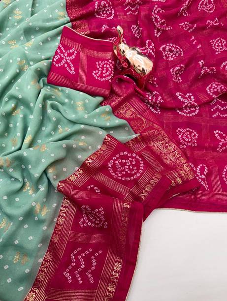 Printed Bandhani Art Silk Saree
