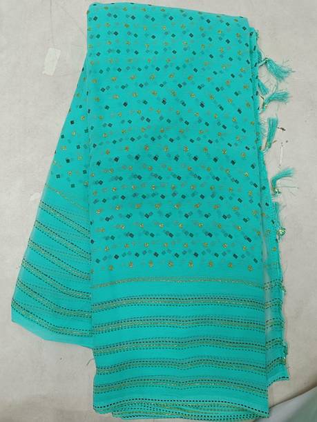 Printed Bandhani Chiffon Saree