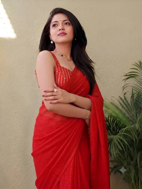 Solid/Plain Bollywood Tissue Saree
