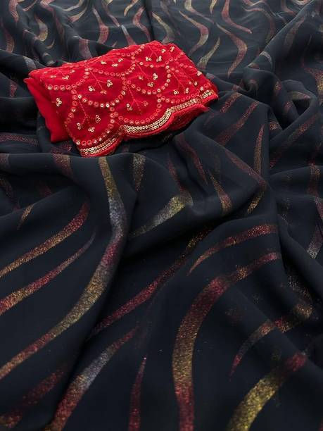 Zenophily Embellished Bollywood Georgette Saree - Image 2