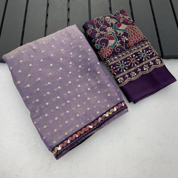 Embellished, Embroidered Bollywood Chiffon Saree