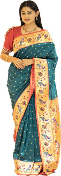 Dridh Textiles Woven Paithani Pure Silk Saree