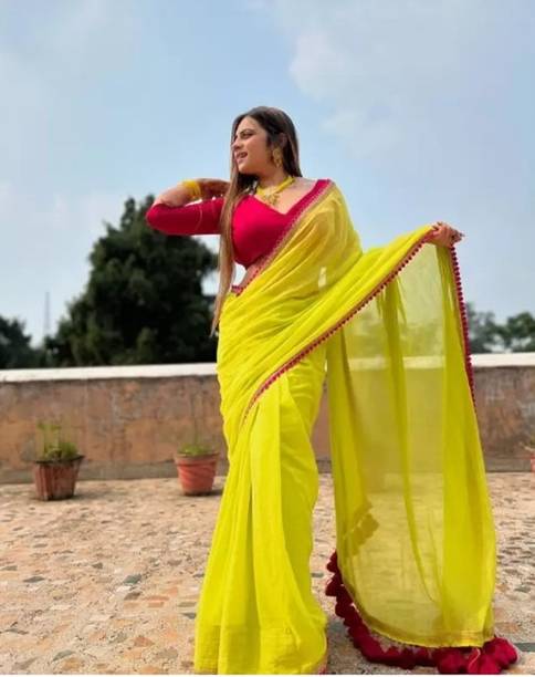 SILK VISTA Printed Daily Wear Georgette Saree - Image 3