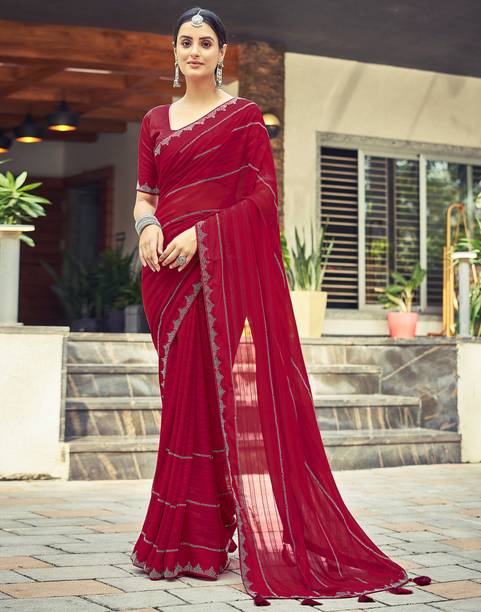 Divastri Self Design, Embellished Bollywood Georgette Saree - Image 2