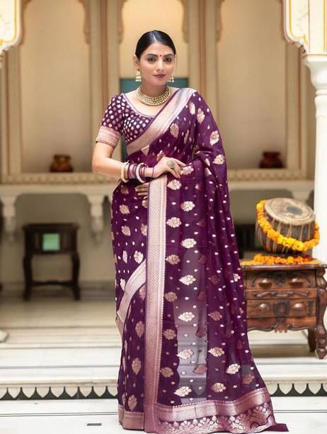 Printed Bollywood Jacquard Saree
