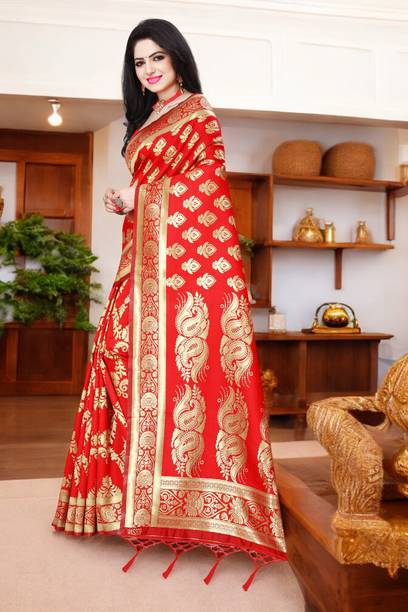 ALMEDA Embellished Banarasi Jacquard Saree - Image 3