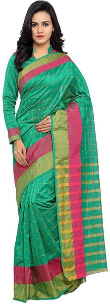 Tasrika Checkered Chettinadu Cotton Silk Saree