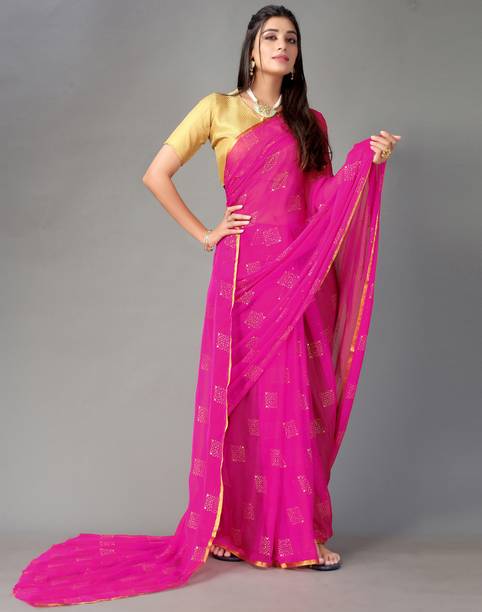 Samah Dyed Bollywood Chiffon Saree - Image 4