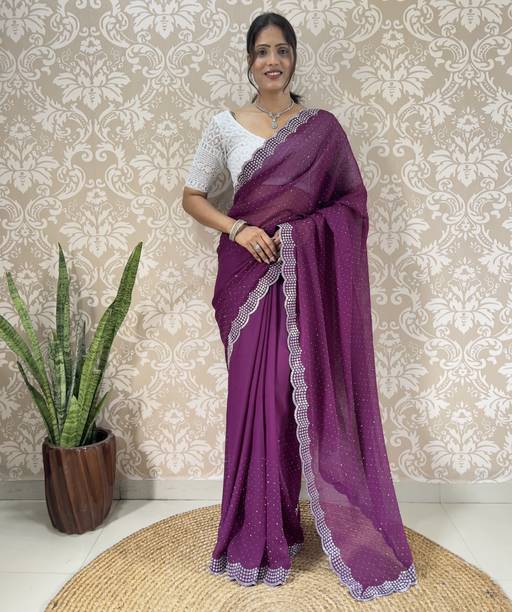 GEETABA FASHION Embroidered Bollywood Georgette Saree