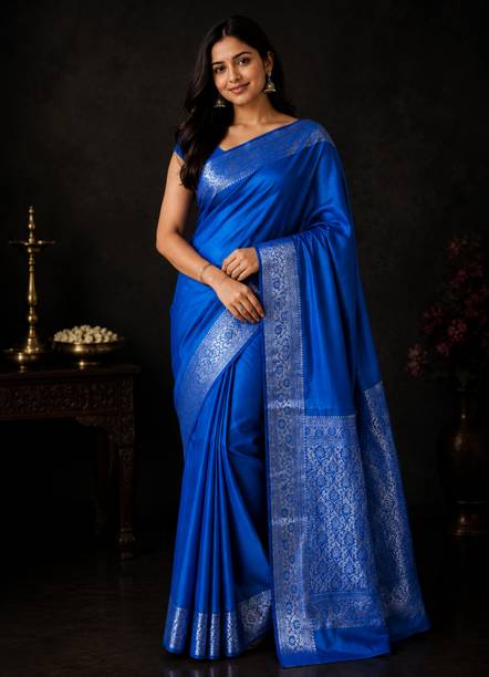 Self Design Bollywood Satin Saree