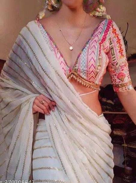 watay Embroidered Bollywood Georgette Saree