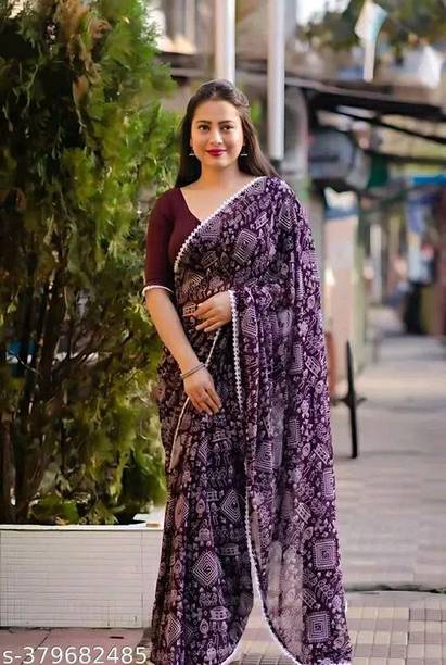 SAREEYA16 Ready to Wear Printed Daily Wear Georgette Saree