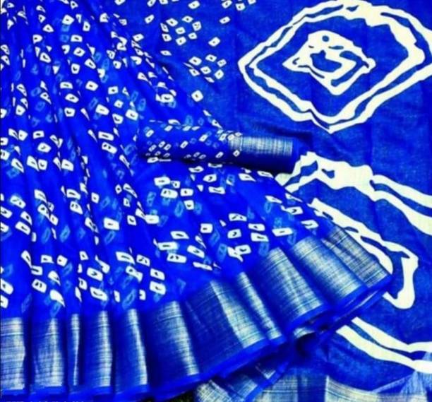 Ritu Silk Printed Bandhani Cotton Blend Saree