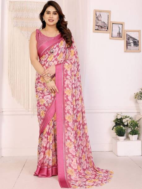KALINI Printed Daily Wear Silk Blend Saree