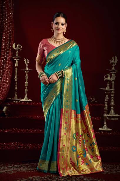 Mahastree Woven Paithani Silk Blend Saree