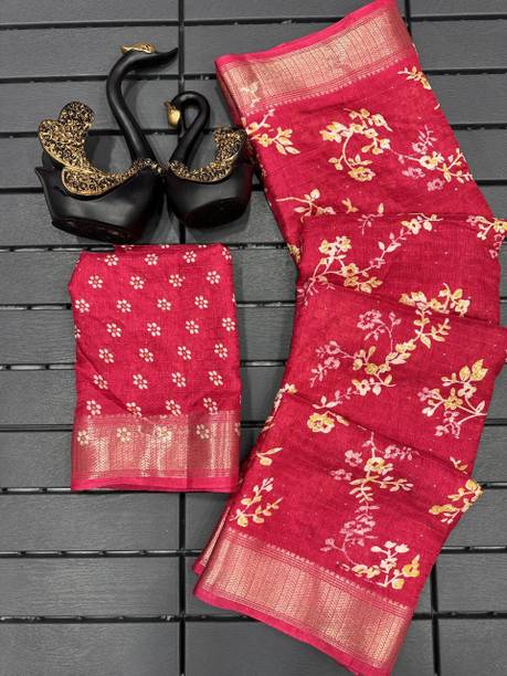 Girnari Printed Daily Wear Cotton Silk Saree