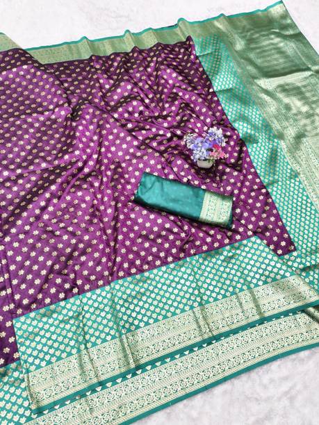 Woven Banarasi Silk Blend, Art Silk Saree