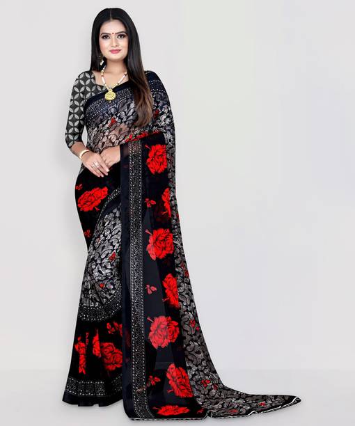 Leelavati Printed Daily Wear Georgette Saree (Multicolor)