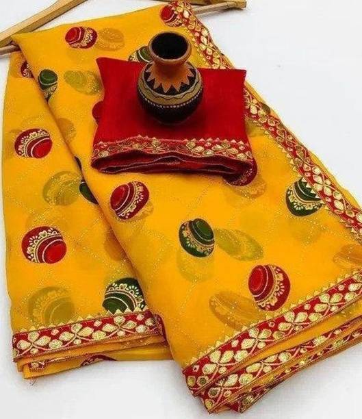 Embellished Bandhani Georgette Saree