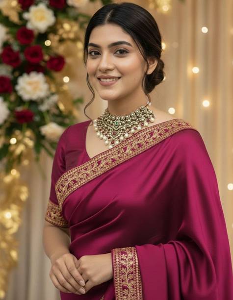 Solid/Plain Bollywood Pure Silk Saree