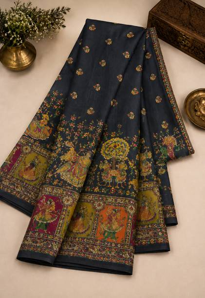 NAITRI CREATION Printed Kanjivaram Cotton Silk Saree