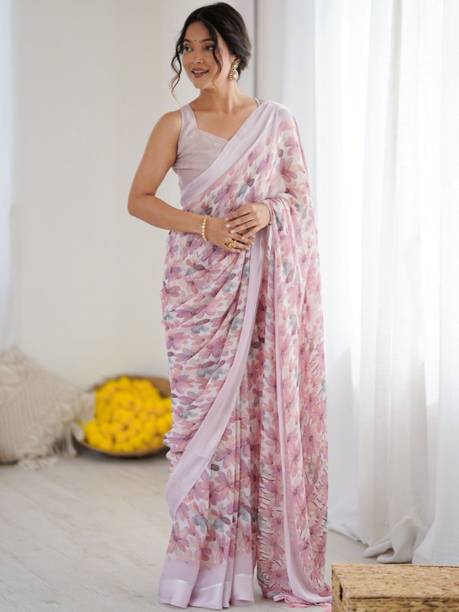 KALINI Printed Daily Wear Silk Blend Saree