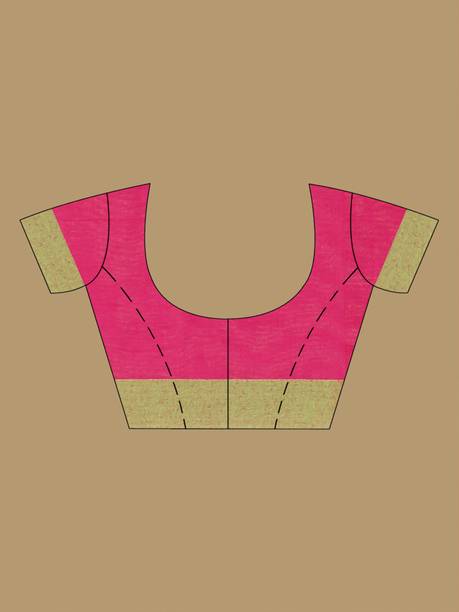 SLAGHA Solid/Plain Handloom Pure Cotton Pink Sarees Online @  | galgota.in - Image 2