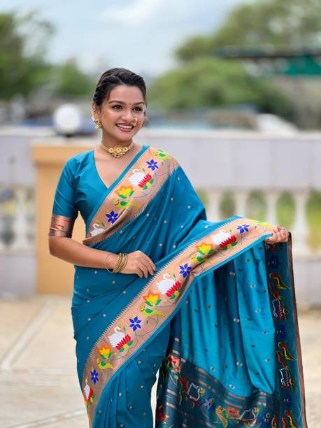 Keswi Fab Woven Paithani Silk Blend Saree