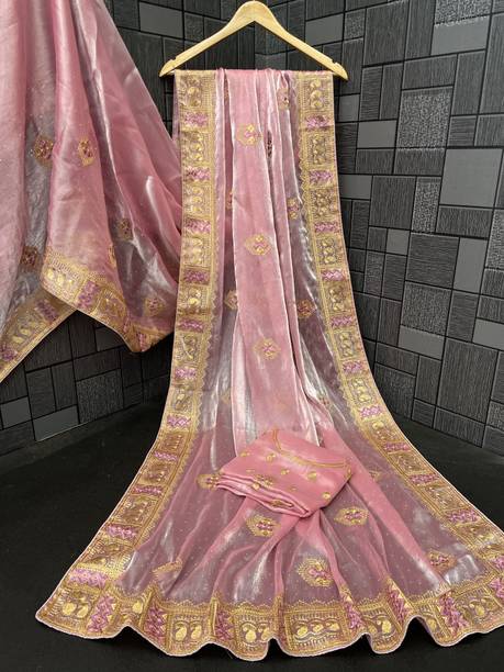 KHRITI FAB Embroidered Bollywood Jimmy choo Saree